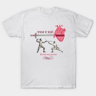 Fencing Touche Heart T-Shirt